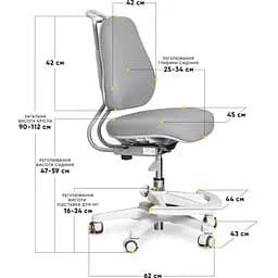 Дитяче крісло Evo-Kids Mio Ergo Lite Grey (Y-507 Lite G) - мініатюра 2