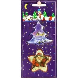 Сувенирный новогодний магнит на холодильник Devilon елка и звезда 2 шт. (441198-3)