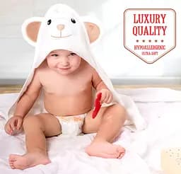 Дитячий рушник з Капюшоном Lovely Svi Ведмедик з коричневими вушками в Коробці 90 х 90 см - мініатюра 4