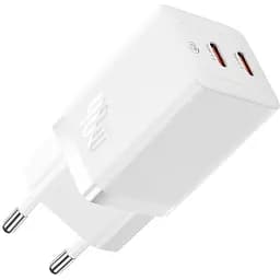 Зарядний пристрій Baseus GaN5 Pro Fast Charger C+C 40W White (CCGP180102)