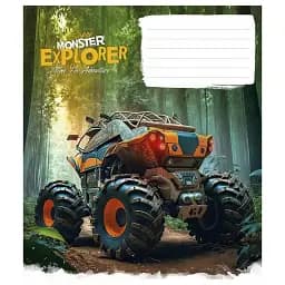 Зошит учнівський Школярик Super Monster 012-3293K-5 в клітинку 12 аркушів