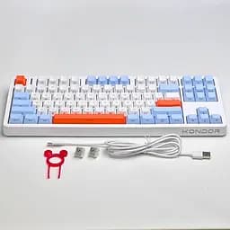 Ігрова дротова механічна клавіатура Kondor Orion Classic / Дротове підключення / Grey Silent Switch / White - мініатюра 2
