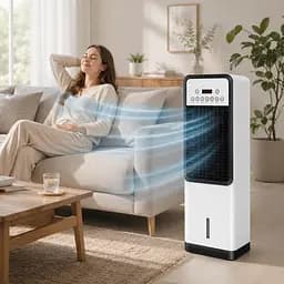 Підлоговий вентилятор Germatic Air Max Pro 2в1 (зима-літо) / Мобільний кондиціонер з обігрівом та охолодженням BFX-8D-1668 (220V) - мініатюра 2