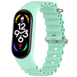 Ремешок Ocean Band для Xiaomi Mi Band 3/4/5/6/7 Бирюзовый / Blue Sea