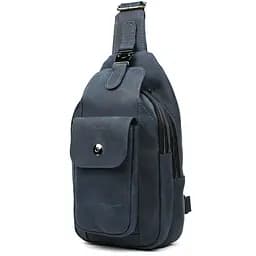 Модный рюкзак слинг на одну шлейку синий TARWA 17х7х33.5 см sum0028456