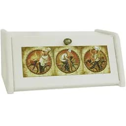 Хлібниця дерев'яна Mazhura Кухар 40.5x27.5x18.5 см біла (mz508559)