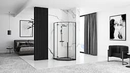 Душовий піддон Rea Diamond black 90x90 REA-K8543, Чорний - мініатюра 4
