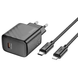 Сетевое зарядное устройство Hoco CS22A Value single port PD30W charger set(C to iP) черный