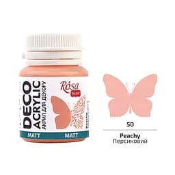 Акрил для декору Персиковий (50) матовий 20 мл Rosa Talent