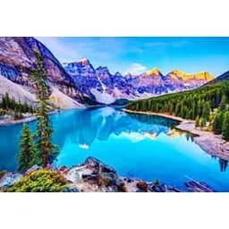 Алмазна мозаїка зі стразами на підрамнику Озеро в горах 20*30 см