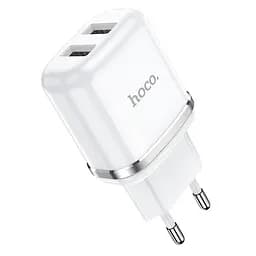 Адаптер питания зарядный HOCO Aspiring dual port charger N4 2 USB-CB сам блок белый
