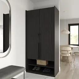 Шафа для одягу Flamecame зі штангою на 2 двері у передпокій FR-04 Венге