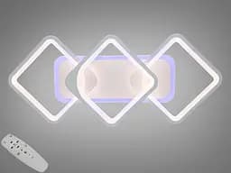 Світлодіодна люстра квадратна з пультом, димером, підсвічуванням, 75W