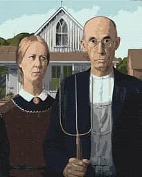 Картина за номерами на підрамнику Brushme Американская готика Грант Вуд