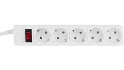Мережевий фільтр-подовжувач Prologix PRSP5CU18W 3x1.0 мм 2 мідь 5 розеток 1.8 м - мініатюра 2