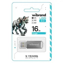 USB флеш накопичувач Wibrand 16GB Cougar Silver USB 2.0 (WI2.0/CU16P1S) - мініатюра 2