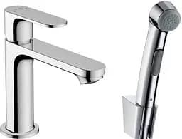 Змішувач Hansgrohe Rebris S 110 для умивальника з гігієнічною лійкою Chrome 72215000, Хром