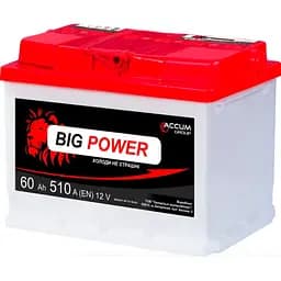 Автомобільний акумулятор Big Power 60Ah Єв (-/+) 510EN 242х175х190 мм