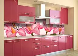 Кухонний фартух Королівські орхідеї для кухні наклейка рожеві квіти великі 60х250 см Happy Pocket Z180564 - мініатюра 2