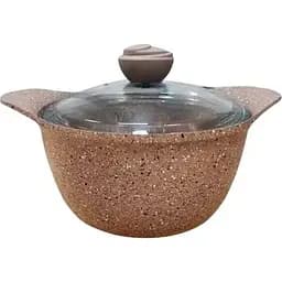 Каструля зі скляною кришкою O.M.S. Collection 3120 з гранітним покриттям 26 см 5.6 л Коричневий (Туреччина)