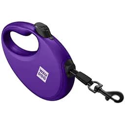 Повідець-рулетка для собак Waudog R-leash з контейнером для пакетів, світловідбивна стрічка, M, до 20 кг, 5 м, фіолетовий - мініатюра 6