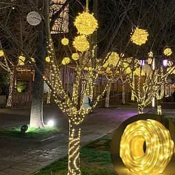 Гірлянда світлодіодна 100 LED великі краплі 10 метрів будинок/вулиця білий 8 режимів - мініатюра 4