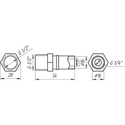 Муфта із зовнішньою різьбою прес APE AP 101 1/2″х16 000001711 - мініатюра 3