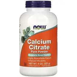 Вітаміни та мінерали NOW Calcium Citrate Powder, 227 грам