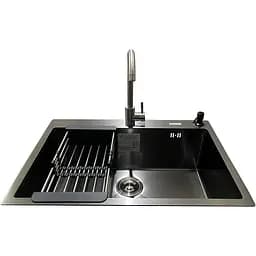 Комплект мийка + змішувач Romzha Arta U-650S Max BL (A) - мініатюра 2