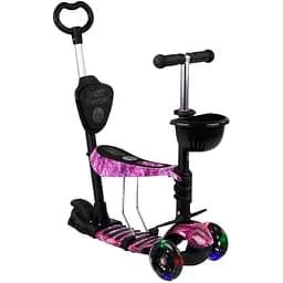 Самокат детский 5 в 1 Best Scooter 63-72х54х14 см Черно-фиолетовый 000255074