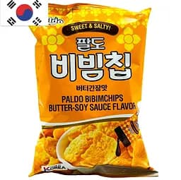 Чипси кукурудзяні Paldo Bibimchips зі смаком вершкового масла та соєвого соусу 80 г