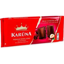 Шоколад Karuna молочный с изюмом и измельченными лесными орехами 90 г (911305)