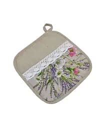 Прихватка Прованс Grosso з мереживом, 25х25 см, бузковий (17535)