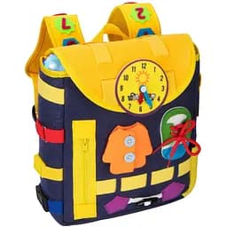 Дитячий розвиваючий тактильний рюкзак-бізіборд Urmywo (UMMZBBAD)