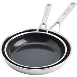 Набір сковорідок KitchenAid Multiply Stainless Steel з керамічним покриттям 24/28 см (CC006066-001)