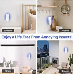 Пастка для комах Necomi, 2-в-1 Plug-in Mosquito Killer, з нічним ультрафіолетовим світлом для вловлювальних мух - мініатюра 4