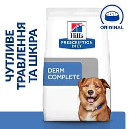 Сухий корм для собак Hill’s Prescription Diet Derm Complete при харчовій алергії та атопічному дерматиті, 4 кг - мініатюра 2