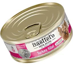 Влажный корм для собак Basttet`o Holistic кусочки филе индейки в соусе 85 г ж/б