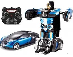 Машинка Трансформер Bugatti Size 18 см Robot Car синя з пультом - мініатюра 8