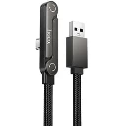 Дата кабель Hoco U150 Exquisite side plug and stand USB to Type-C 36W (1.2m) Black