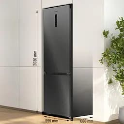 Холодильник Gorenje з нижн. мороз. камерою, 203х66х60см, 2 двері, 257(121) л, А+, Total NF, Зона св-ті, Інвертор, Зовн. Дисп, Wi-Fi, Чорний - мініатюра 3