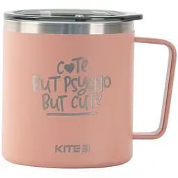 Термокружка Kite Cute but phycho 400 мл пудровая (K22-379-03-1)