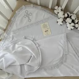 Крижма "Янгол В" велюр, кулір 75*100 см Betis Білий