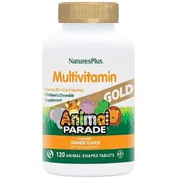 Мультивитамины для детей NaturesPlus Animal Parade Gold Апельсин 120 жевательных таблеток