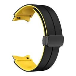 Ремінець для Samsung Galaxy Watch 4 Classic 46mm - чорно-жовтий ширина кріплення 20мм силікон Watchbands Magnetic (W34-5WB87751991) - мініатюра 2