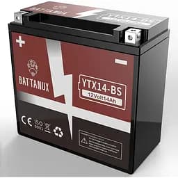 Акумулятор Battanux YTX14-BS для мотоцикла герметичний SLA/AGM 12 В 14 Аг