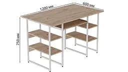 Комп'ютерний стіл Ferrum-decor Тім 75x120x60 білий ДСП Дуб Артізан 16мм (FRD-101358) - мініатюра 6