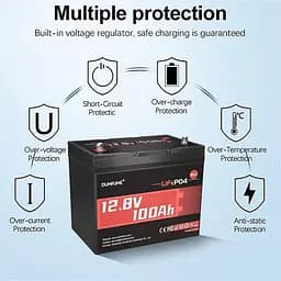 Акумулятор Dumfume LiFePO4 12V (12.8V/100Ah/1280Wh) (Dumfume-12,8V/100Ah-MINI) [164635] - мініатюра 10