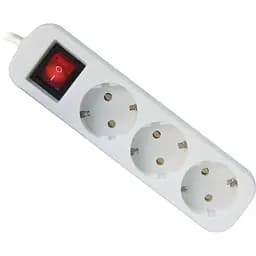 Сетевой удлинитель Defender S318 1.8 m 3 роз switch white (99233)