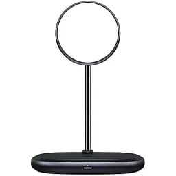 Зарядний пристрій Qi BASEUS Swan 2-in-1 Wireless Magnetic Charging Bracket 20W Max total (WXSW-C01) чорна